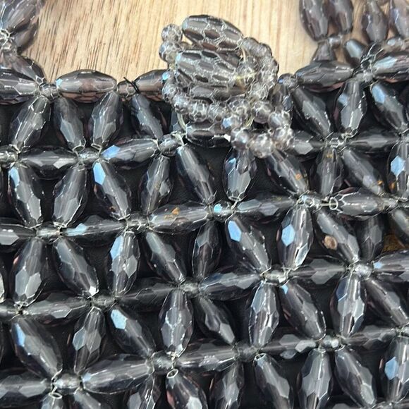 Rosenfeld gray beaded handbag vintage made in Italy evening bag - Picture 2 of 6